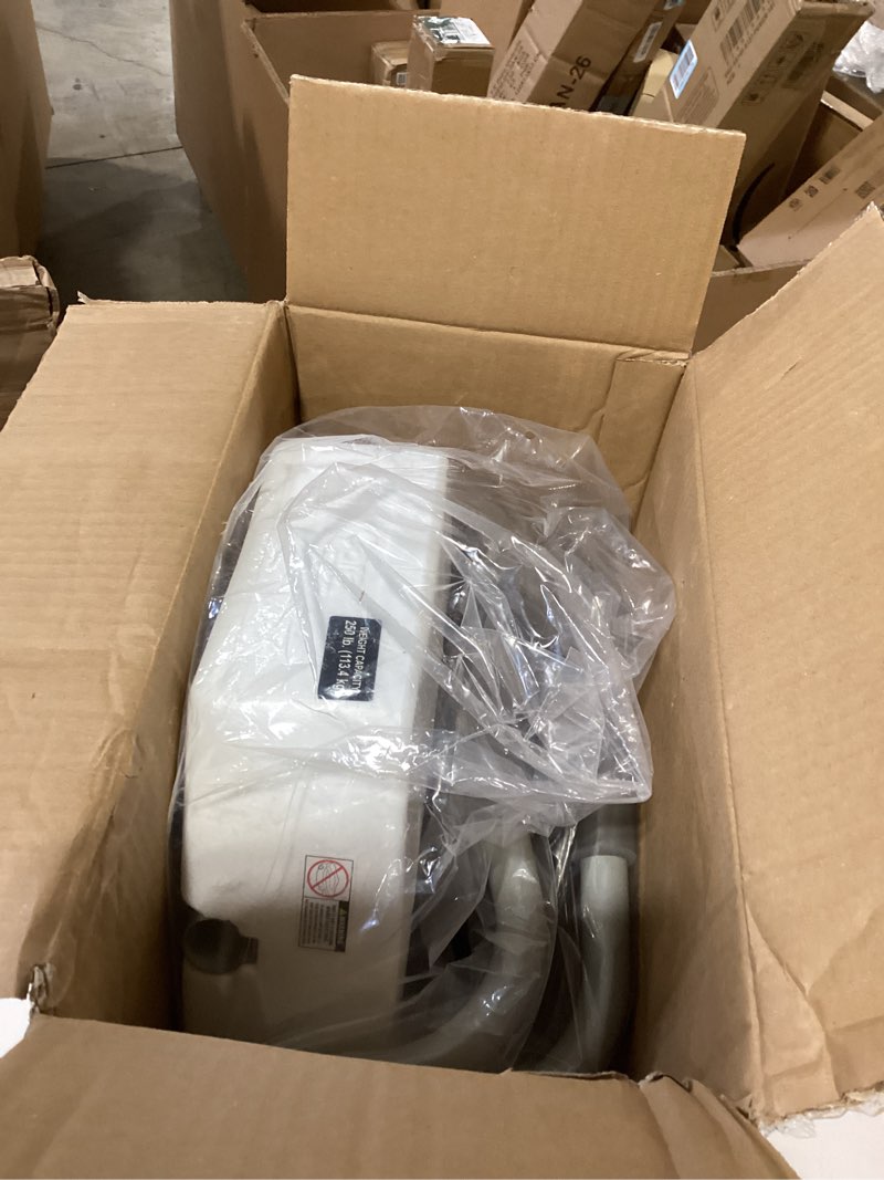 Condition photo showing As Is for carex 3.5 inch raised toilet seat with arms, elongated toilet seat riser, up to 250 lbs capacity, elevating & raising seat for elderly & handicap, universal, slip-resistant with padded handles, white
