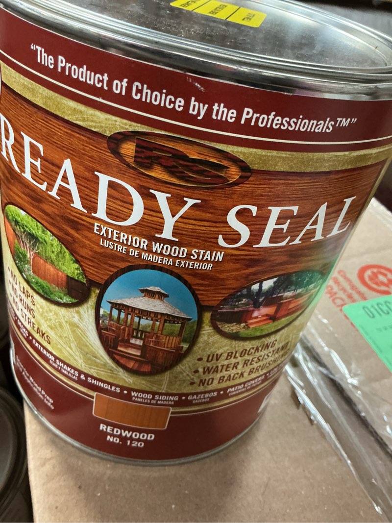 Condition photo showing Good Condition for ready seal goof proof semi-transparent flat redwood oil-based penetrating wood stain/sealer 1 gal