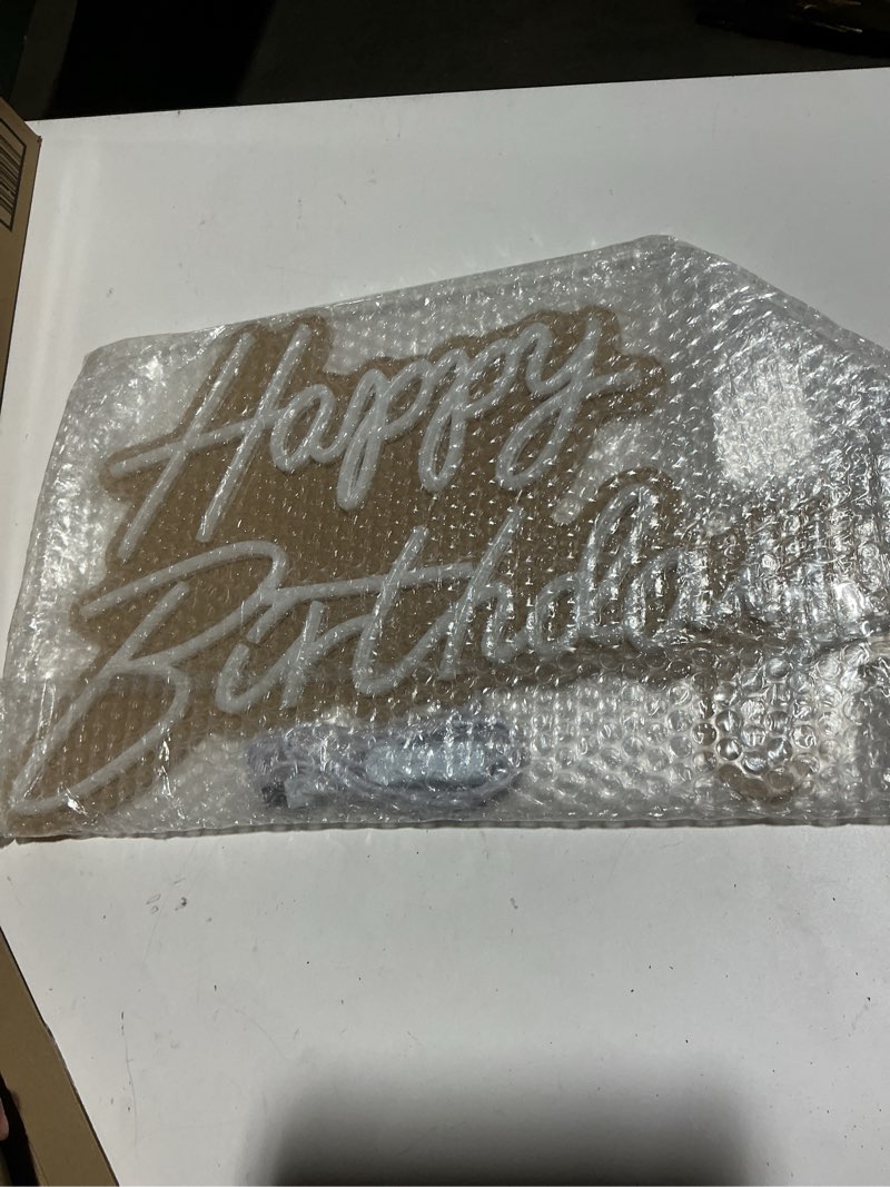Condition photo showing Good Condition for hmt happy birthday neon sign large size happy birthday sign for backdrop happy birthday light up sign neon signs for celebrations of all ages usb 5v 19.6×11.8 inch (warm white)