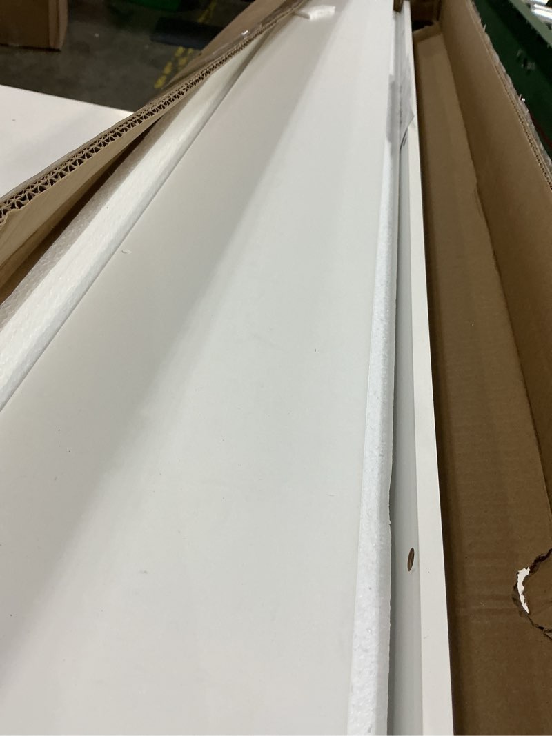 Condition photo showing Good Condition for picture ledge shelf, wood long floating shelves for wall, set of 2, 48 inch picture ledge shelves, photo ledge nursery book shelves wall mounted for living room kids' room bedroom, color white white 48in-2pcs