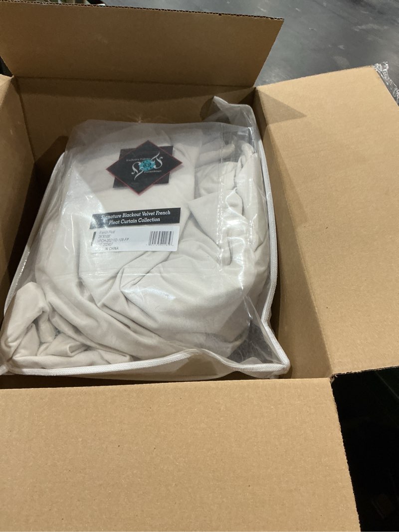 Condition photo showing Good Condition for hpd half price drapes velvet blackout curtains/drapes - 108 inches long 1 panel blackout curtain signature pleated for living room & bedroom - 25w x 108l, primary white primary white 25"w x 108"l (pack of 1)