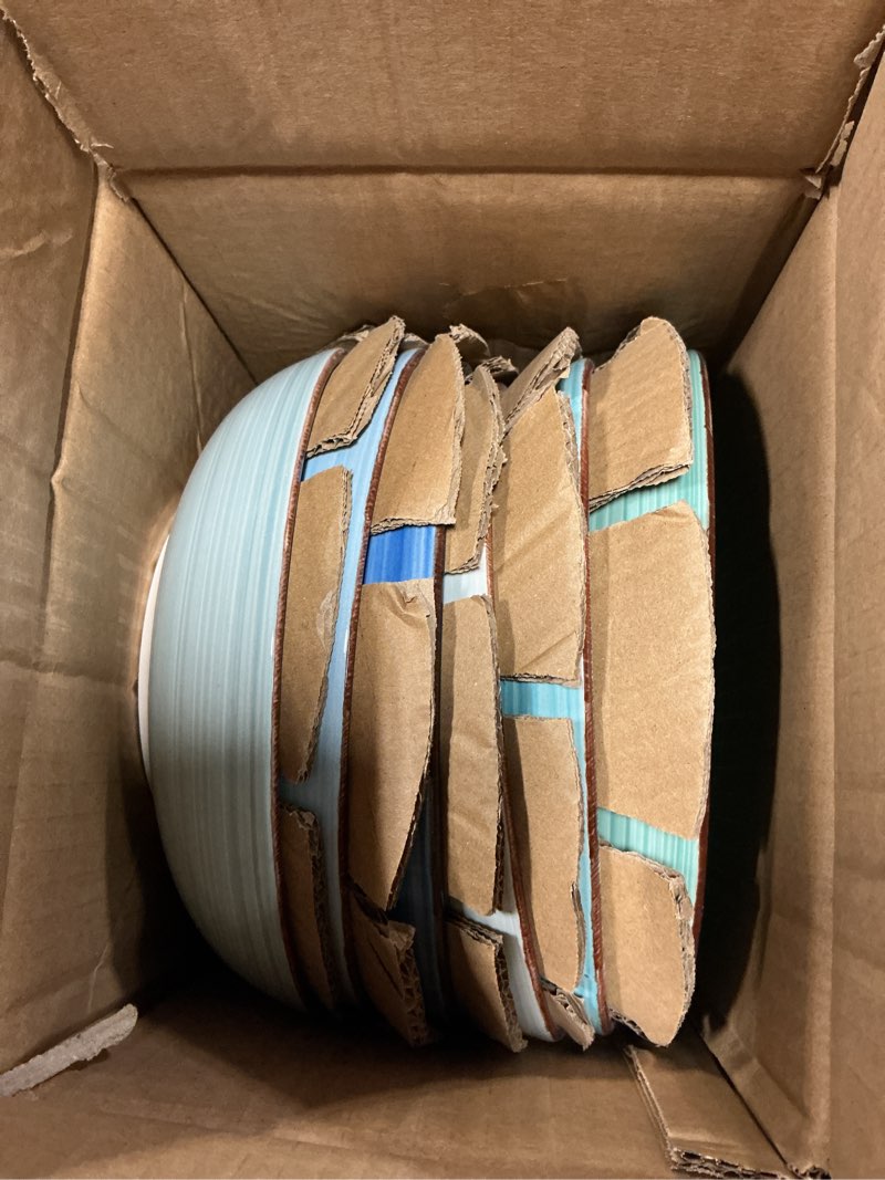 Condition photo showing Good Condition for vancasso bonita 38 oz ceramic pasta bowls set of 6, microwave & dishwasher safe, 8.5 inch elegant shallow bowls set for pasta, salad, & soup – large capacity pasta plates sets, blue 38 oz cool color