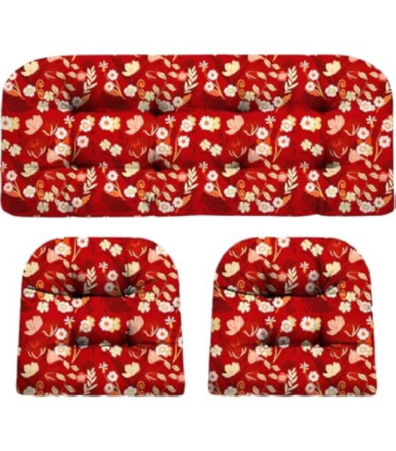 blazing needles outdoor tufted settee cushion set, alenia pompeii, 3 count