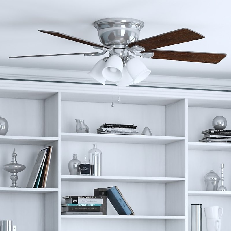 52\" Centreville Ceiling Fan with Led Lights brushed nickel finish(incomplete missing light covers)