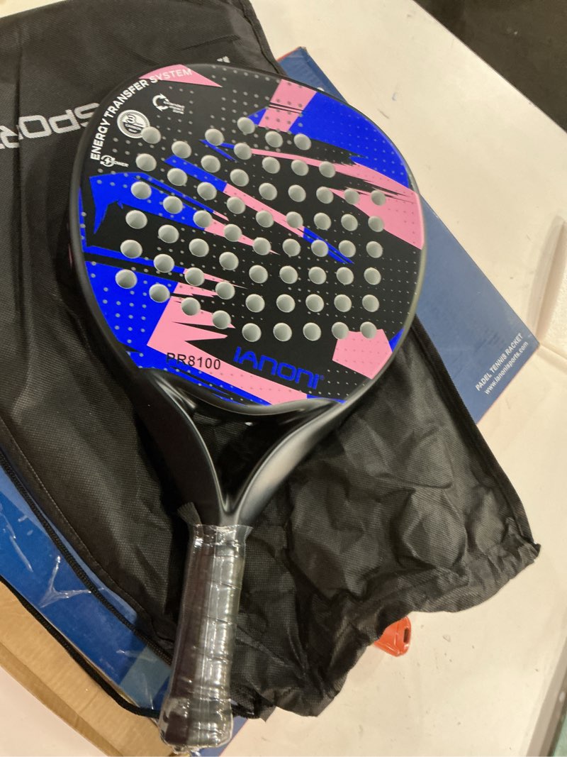 Condition photo showing item condition for IANONI Padel Racket Carbon Fiber Surface with EVA Memory Flex Foam Core Padel Tennis Racquets Paddle Tennis Racket One Size PR8100 BLUE