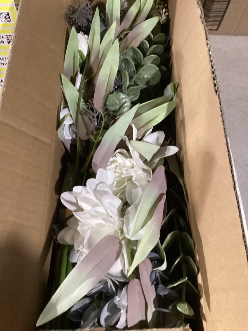 Condition photo showing Good Condition for 2 Pcs Fake Artificial Flowers Bouquet for Decoration, Silk Flower Arrangements Faux Flowers Plant Wedding Bride Bouquets Tables Centerpieces for Home Decor Indoor Vase Floral Table Decor (Blue White) Blue White 2PCS