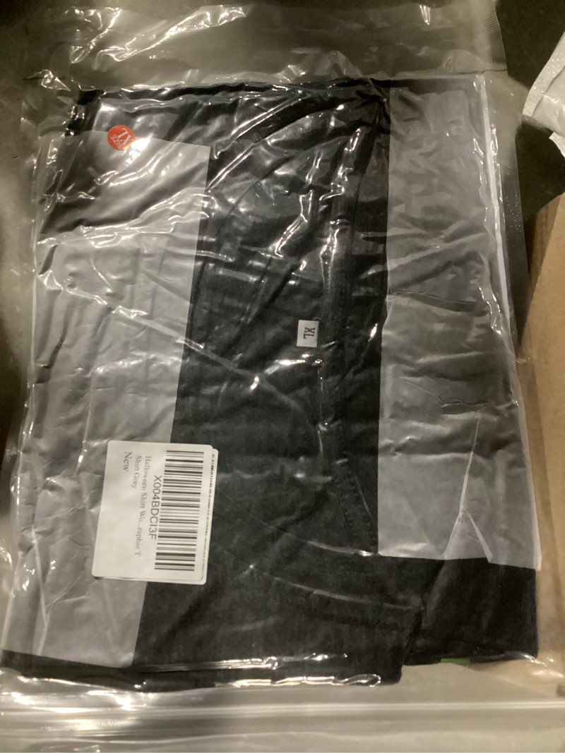 Condition photo showing Good Condition for VILOVE Halloween Shirt Women: Halloween Letter Print T-Shirt Horror Tee Cute Halloween Party Tops Fall Graphic T Shirt Medium Grey
