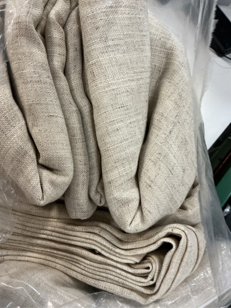Condition photo showing Good Condition for koufall tan greige vintage curtains for living room 84 inches long 2 panels set,flax linen rustic primitive curtains for cabin bedroom linen 52"w x 84"l (pack of 2)