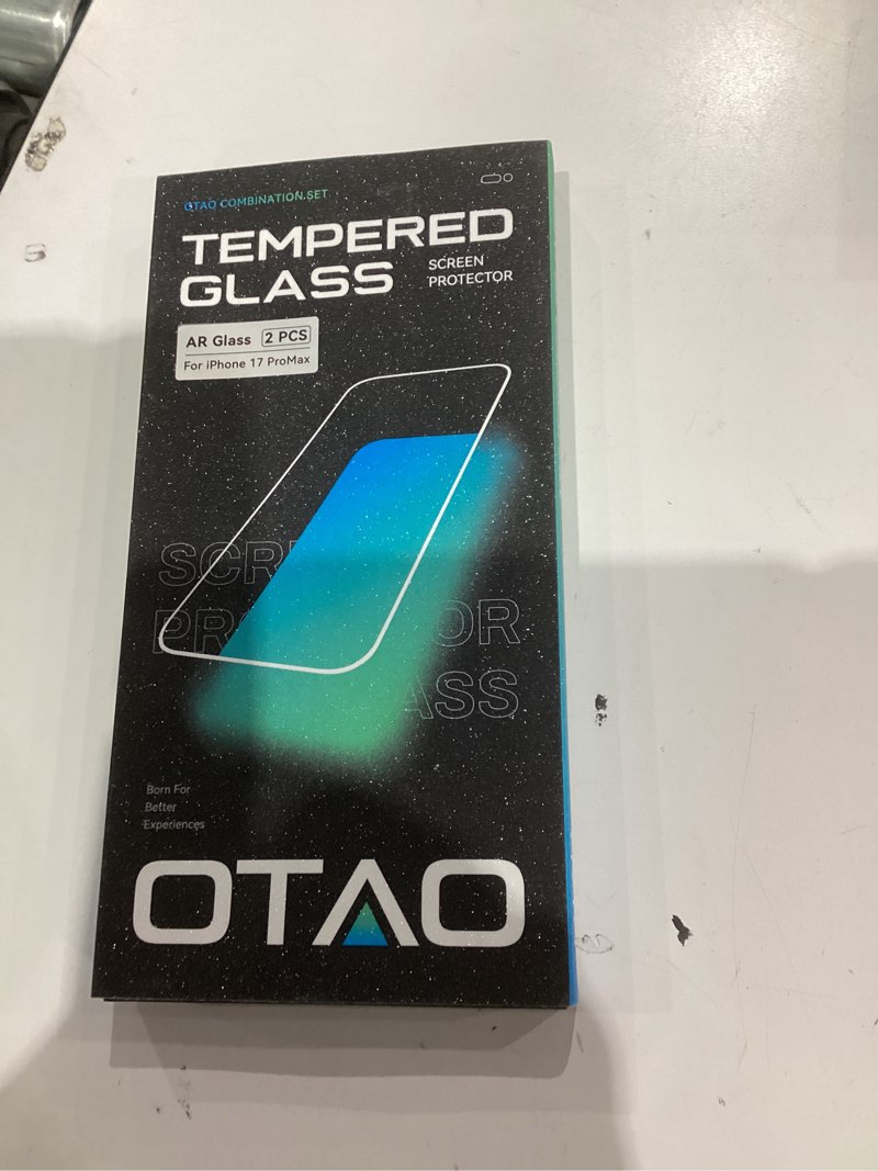 Condition photo showing New/Like New for [2+2] AR(Anti-Reflective) Screen Protector for iPhone 17 Pro Max + Camera Lens Protector, [Anti-Glare] 9H+ Tempered Glass with Auto-Align Kit Bubble-Free Installation, Anti-Fingerprint, HD Clear, Case Friendly Transparent iPhone 17 Pro Max