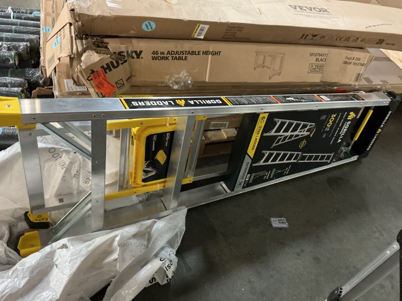 Condition photo showing Good Condition for 14 ft. reach aluminum 2-in-1 extension multi-position ladder with project bucket, 300 lbs. capacity, type 1a duty rating