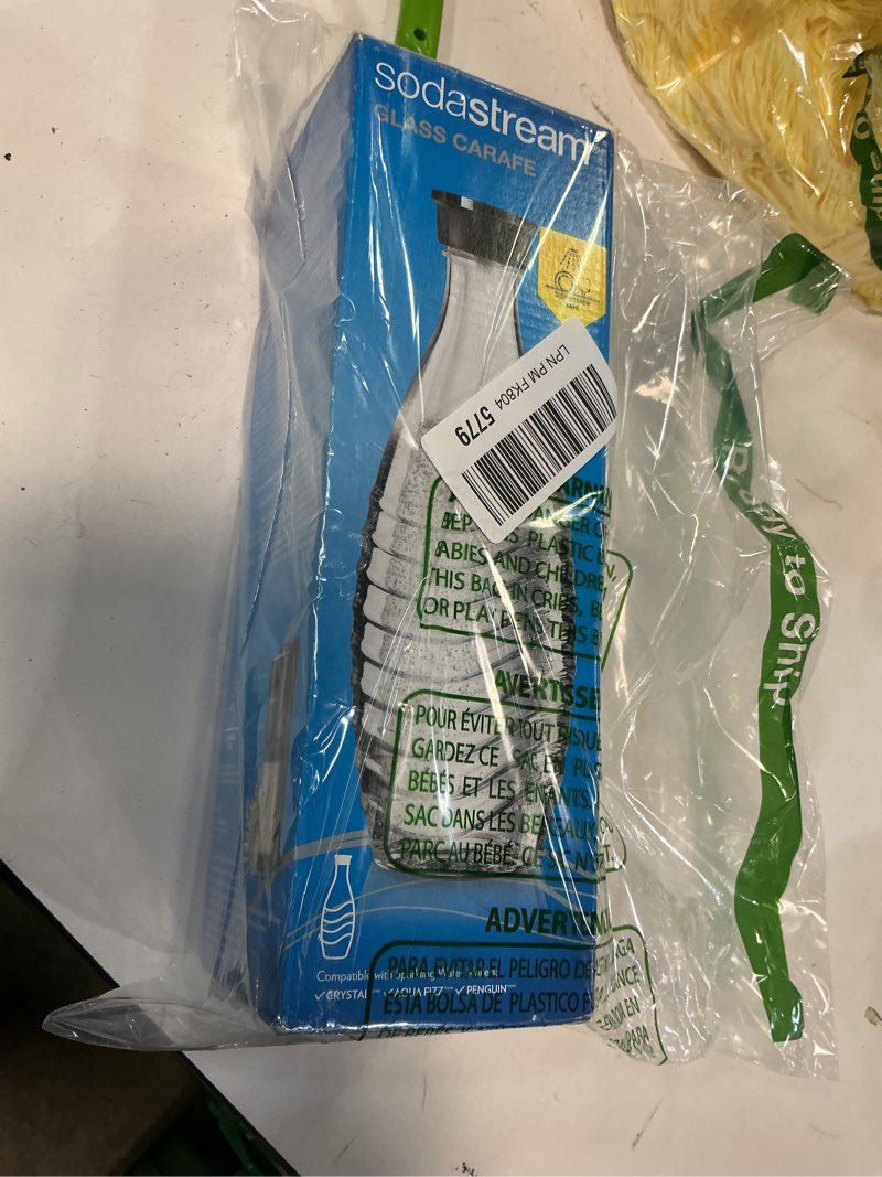 Condition photo showing New/Like New for sodastream - Carbonating Carafe for Aqua Fizz machines | Eco-Friendly Reusable Glass Bottle | Keeps Sparkling Water Fresh | Dishwasher Safe | 24 Fl Oz | NOT compatible with other machines