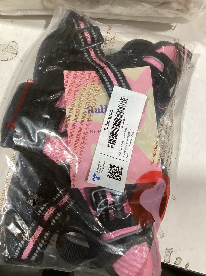 Condition photo showing Good Condition for rabbitgoo Dog Harness No Pull with 2 Leash Clips, Adjustable Soft Padded, Reflective Oxford No Choke Pet Vest with Easy Control Handle for Large Dogs, Pink, XL X-Large Pink