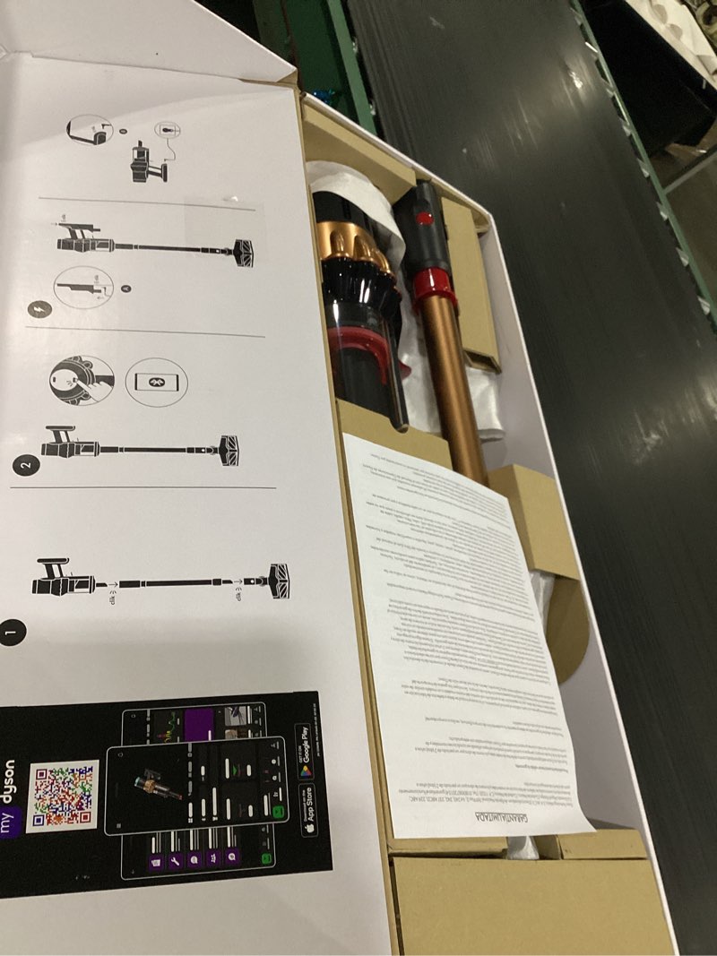 Condition photo showing New/Like New for working verified dyson piston animal cordless stick vacuum 9.8" cleaning path pet hair pick-up nickle/copper