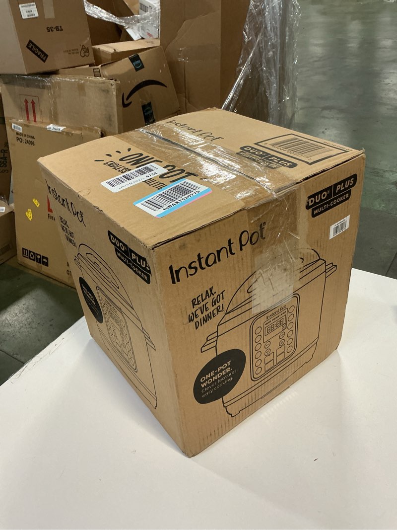 Condition photo showing New/Like New for Instant Pot Duo Plus 9-in-1 Multicooker, Pressure Cooker, Slow Cook, Rice Maker, Steamer, Sauté, Yogurt, Warmer & Sterilizer, Includes App With Over 800 Recipes, Stainless Steel, 6 Quarts