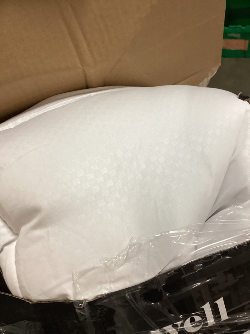 Condition photo showing As Is for allswell ultra plush pillow top mattress topper, queen