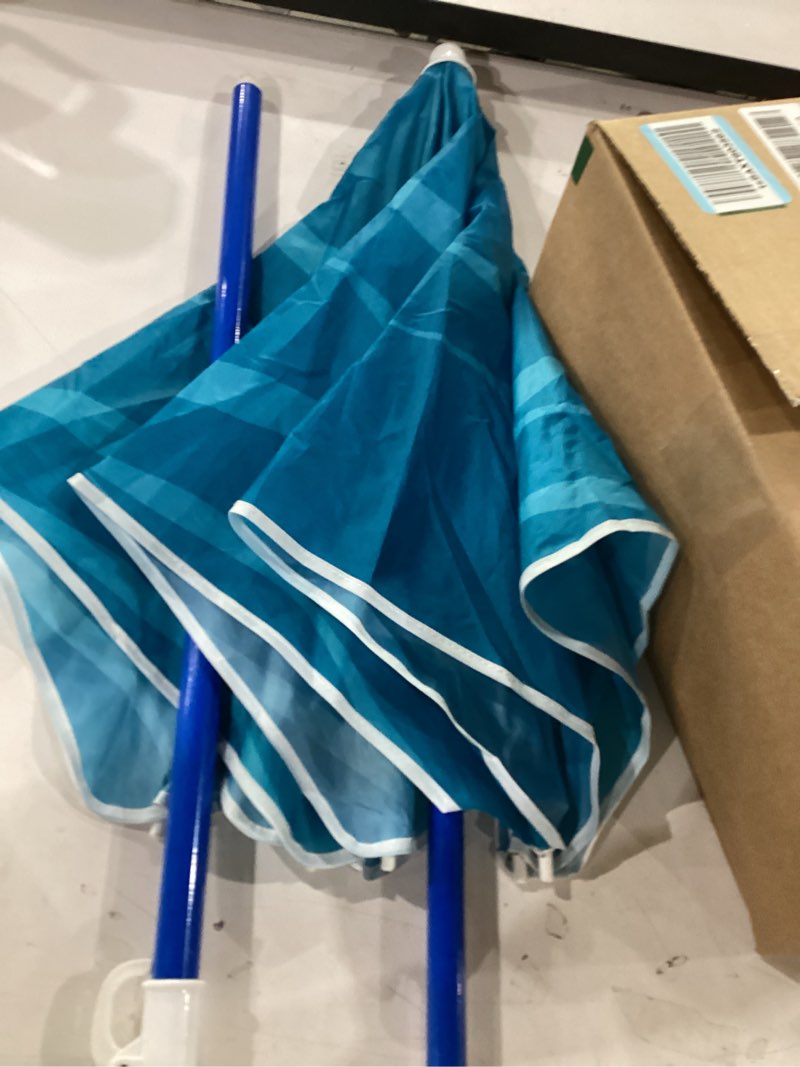 Condition photo showing As Is for step2 42-inch wave umbrella, kids shade umbrella, for any outdoor activity blue