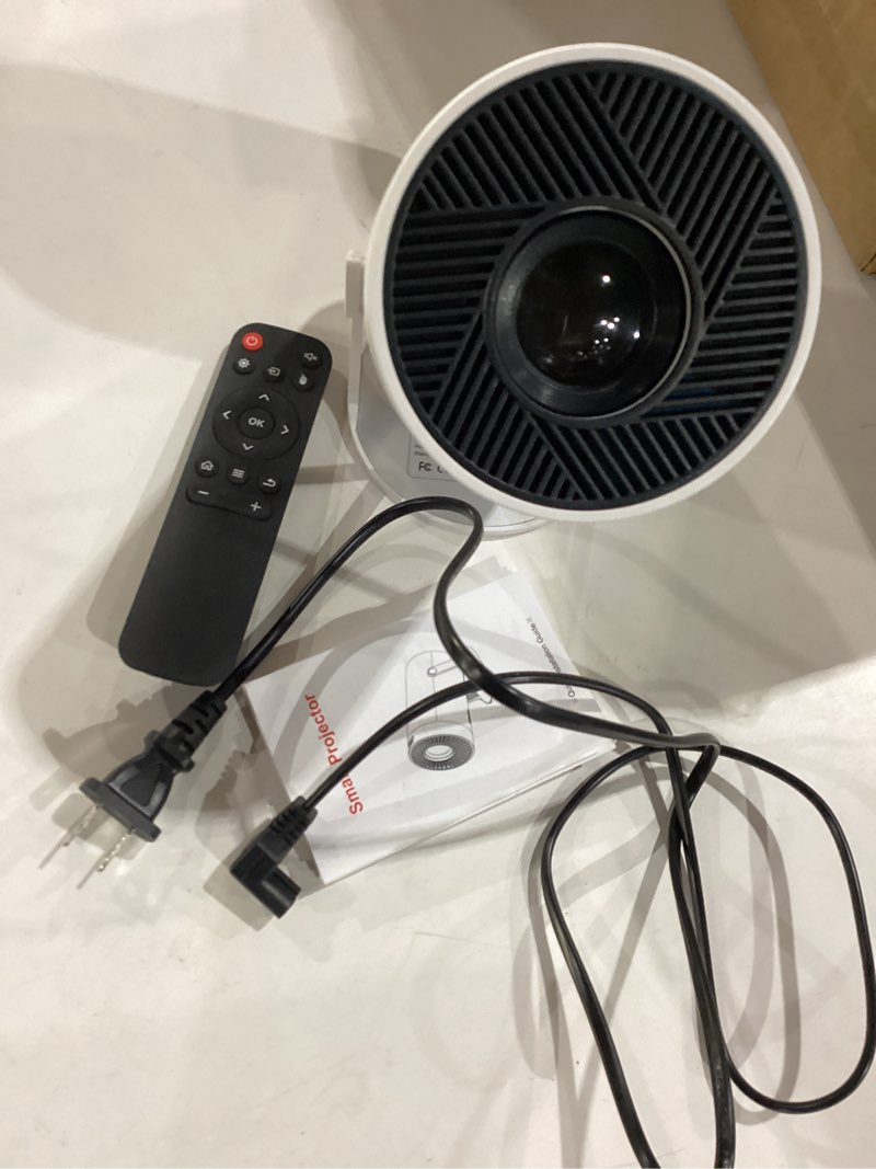 Condition photo showing New/Like New for Mini Projector with WiFi and Bluetooth, 4k Support Portable Outdoor Projector, Smart Projector with Android, Built-in App Movie Proyector for Bedroom, Home Theater, Camping, Gaming White