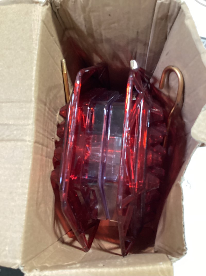 Condition photo showing As Is for hummingbird feeder with ant-proof moat hummingbird feeder, easy to clean and refill includes hanging hook, features 30 feeding ports (red 2pcs)