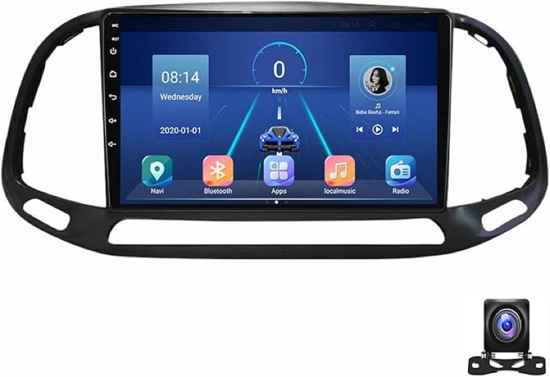 Double Din Car Stereo in-Dash Navigation GPS, 9 Inch Touch Screen Head Unit for Fiat Doblo 2015~2019 with Mirror Link, Bluetooth, 720P AHD Backup Camera, Carplay, FM Car Radio