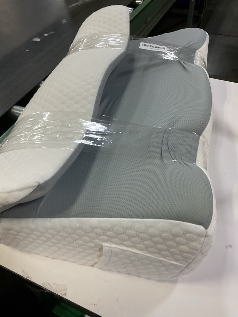 Condition photo showing Good Condition for DeerFable [2026 New 7.5" Memory Foam Wedge Pillow for Sleep Apnea, Sleeping, Acid Reflux Relief, Snoring, Dual Sided Cooling & Warm Fabric Triangle Pillow Wedge for After Surgery, Back, Leg - Gray Gray 7.5×24×24"