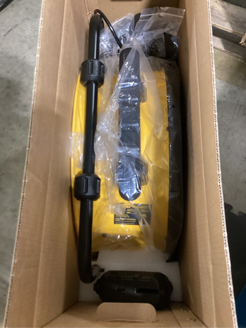 Condition photo showing Good Condition for dewalt 18-in high velocity indoor/outdoor industrial fan, battery powered, in yellow
