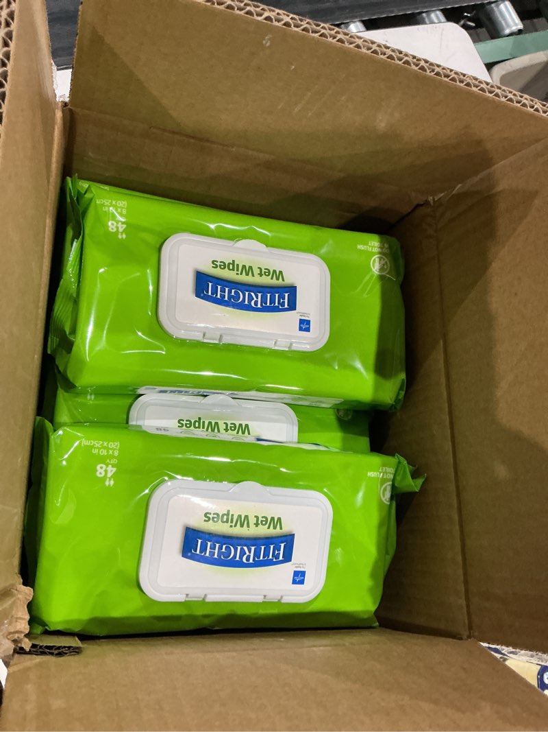 Condition photo showing New/Like New for medline fitright aloe personal cleansing cloth wipes, scented, 576 count, 8 x 12 inch adult large incontinence wipes