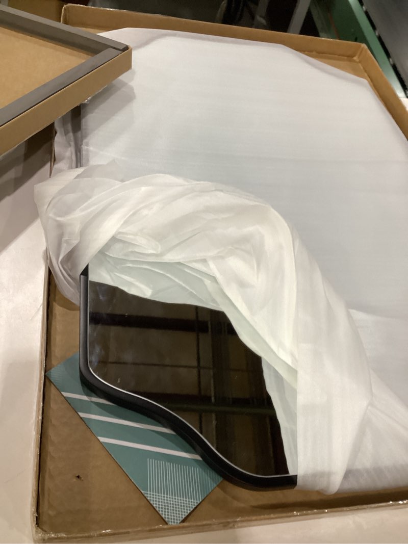 Black Bathroom Mirror Over Sink 20x30 Inch, Wall Mounted Modern Rounded Rectangle Vanity Mirrors wit