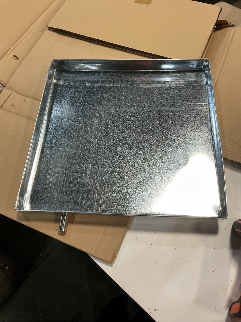 Condition photo showing Good Condition for housoutil portable air conditioner drain pan, galvanized iron drip tray for ac units, prevents water leakage, easy installation for home use 16x16