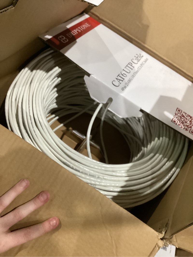 Condition photo showing Good Condition for dripstone cat6 ethernet cable 1000ft bulk network lan wire 23awg solid cca utp 550mhz high-speed internet cable gaming, streaming, office, home use, pull box, cat6 bulk, stable connectivity - white
