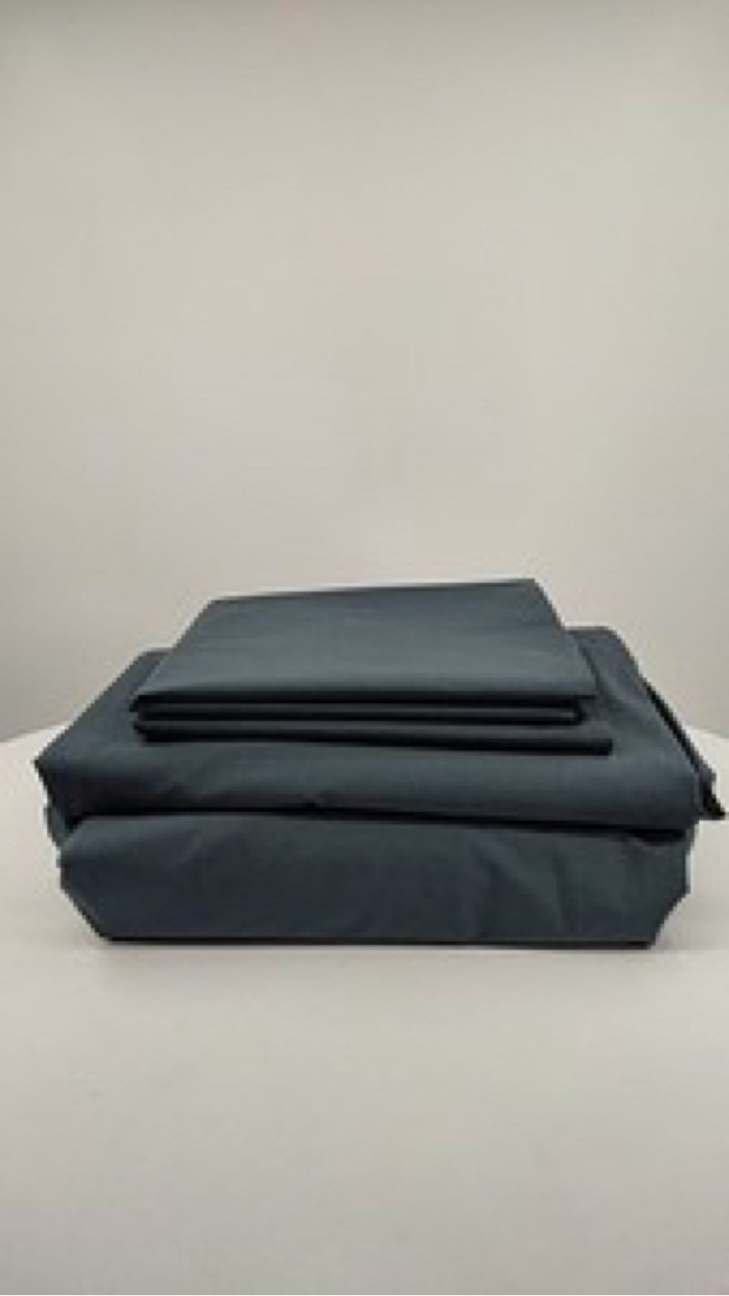 QUINCE  Home Classic Organic Percale Sheet Set of 3,Four Pieces Nightfall Bedding King