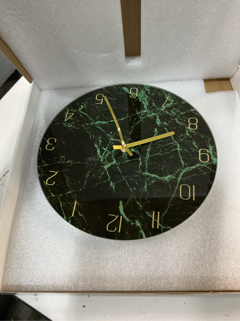 Condition photo showing Good Condition for teal glass wall clock battery operated 16 inch modern clock for living room decor large wall clock silent 16 inch teal3