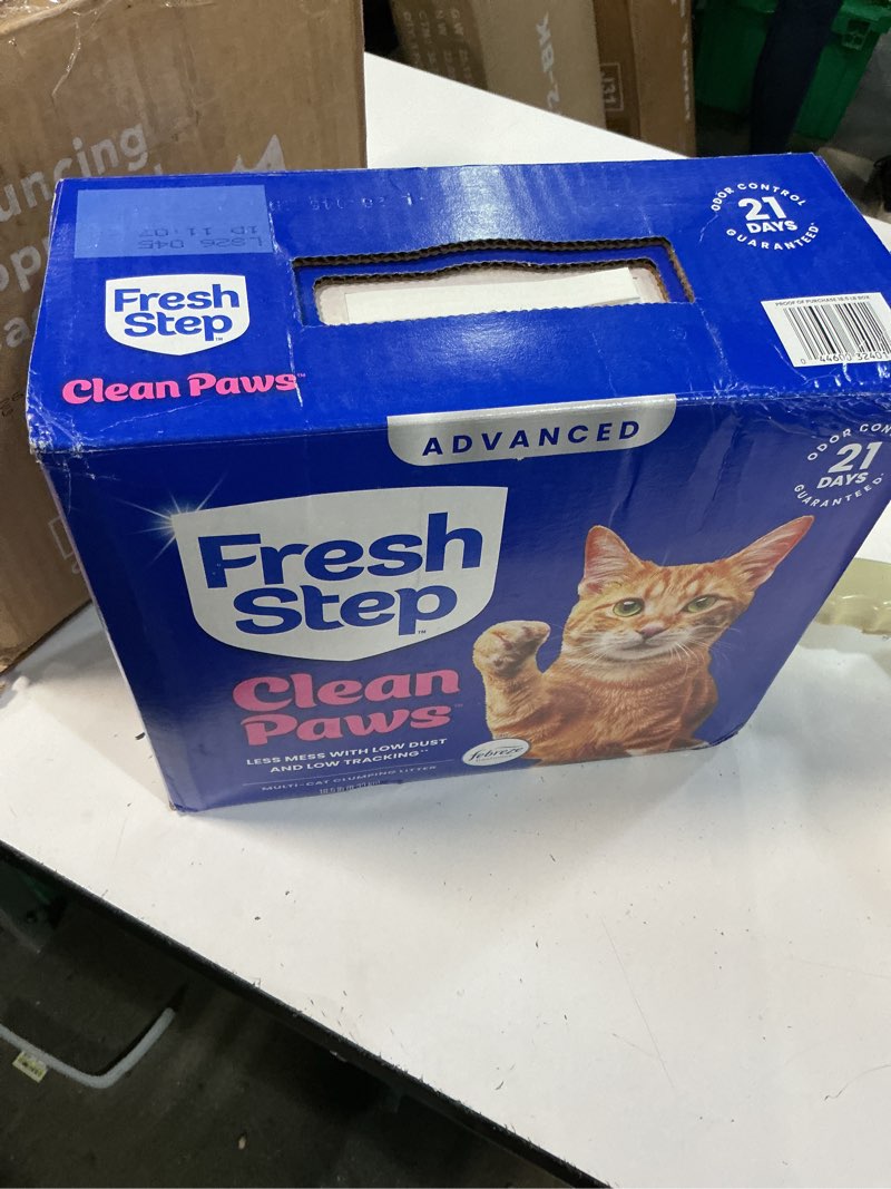 Condition photo showing New/Like New for fresh step advanced clean paws multi cat clumping cat litter with febreze freshness, low dust, odor control with ammonia block tech, compatible in automatic litter boxes, 37 lbs. (2 x 18.5 lb.) scented litter with the power of febreze™