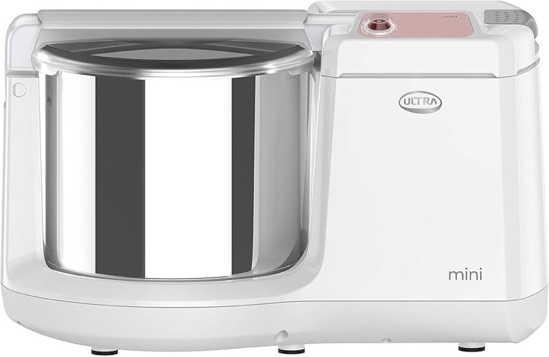 ultra mini table top 1.25l wet grinder with atta kneader, 110-volt (new model), white, 1.25-liter