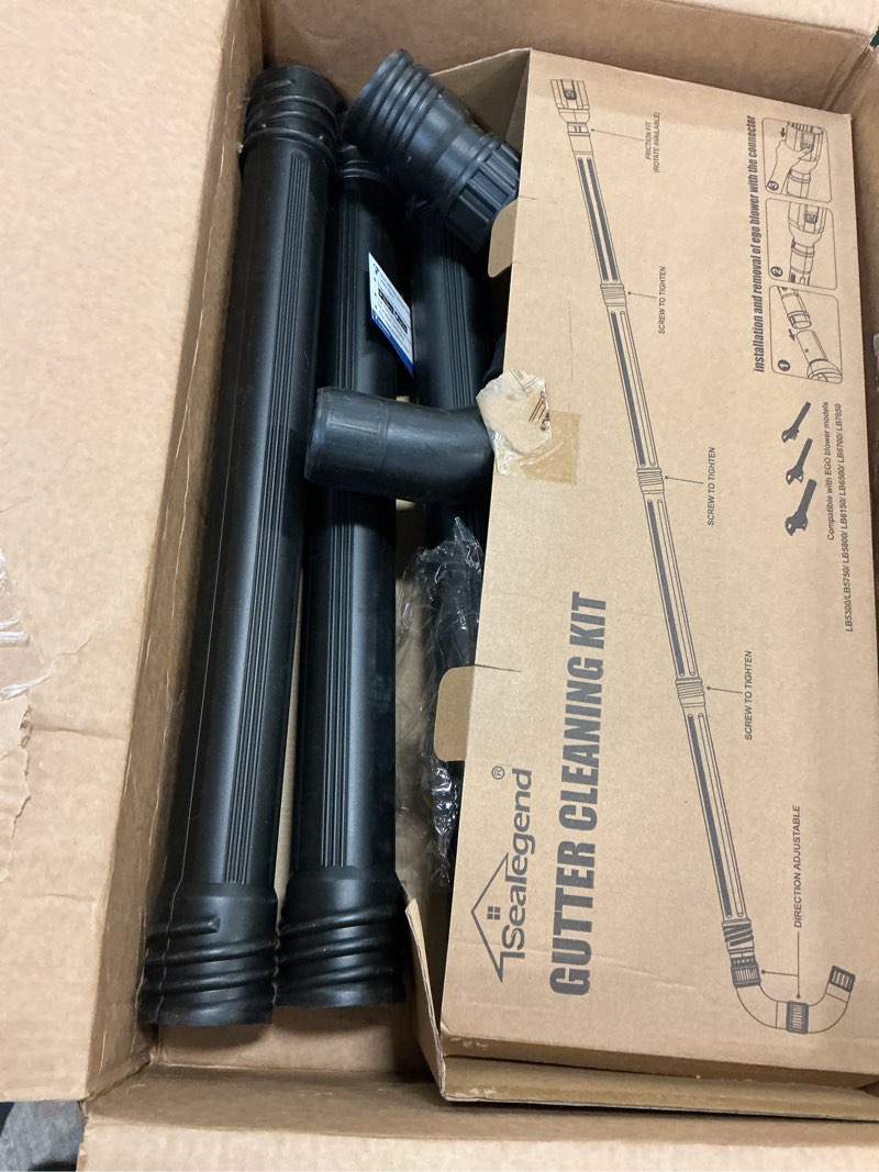 Condition photo showing As Is for Sealegend Gutter Cleaning Attachment Kit Compatible with EGO 530CFM, 580CFM, 575CFM, 650CFM, 615CFM, LBX6000 Leaf Blowers 360° Rotation Nozzle, Extends Up to 8.3FT from The Ground