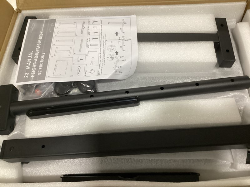 Condition photo showing As Is for Adjustable Overbed Bedside Table, Hospital Bed Table with Wheels, Portable Rolling Desk, Mobile Small Standing Desk, Rolling Laptop Stand, Computer Cart 23.62inch