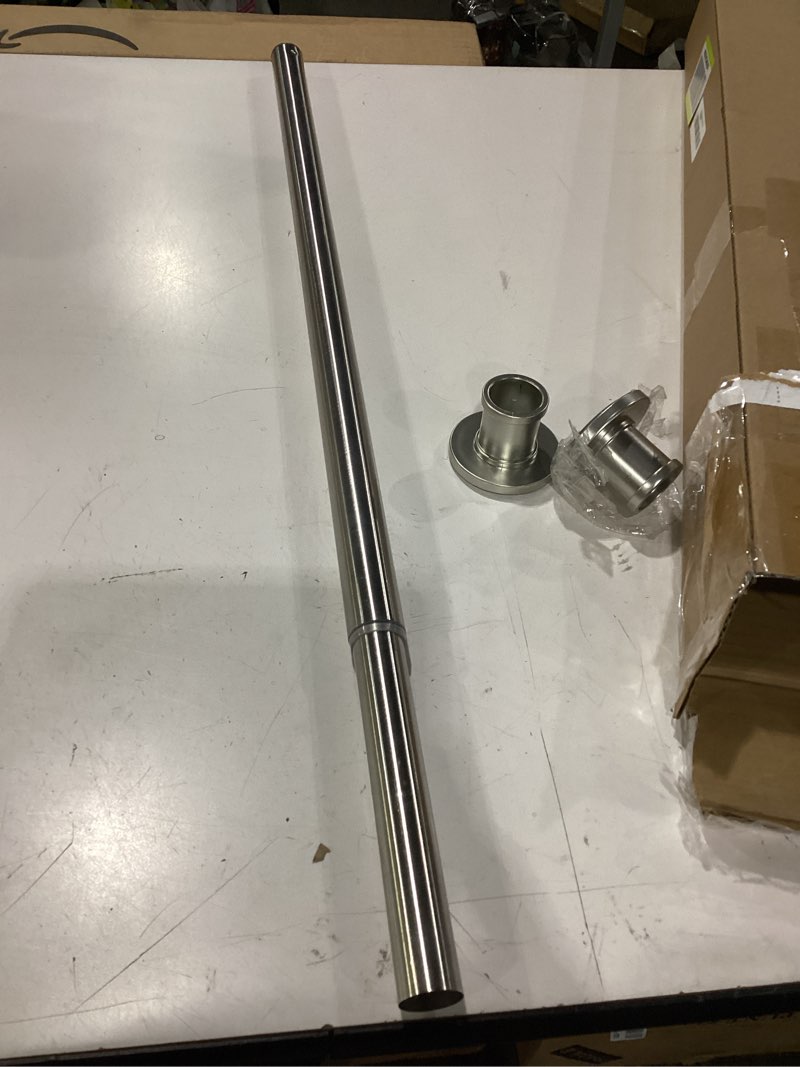 Condition photo showing As Is for briofox industrial shower curtain rod - never rust non-slip 27-43 inch 304 stainless steel, brushed nickel