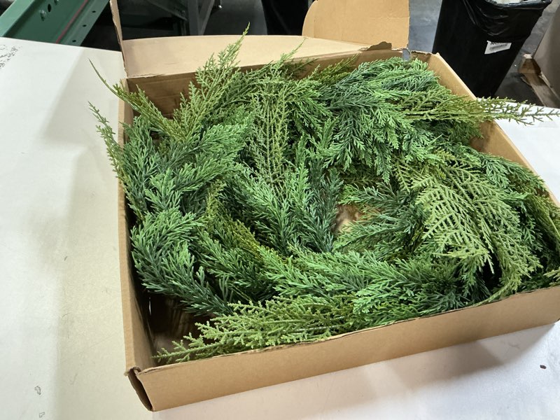 Condition photo showing Good Condition for Bibelot 6 Ft Christmas Norfolk Pine Garland, Real Touch Winter Pine Garland, Artificial Greenery Christmas Decorations for Mantle, Fireplace, Table, Indoor, Outdoor 70in