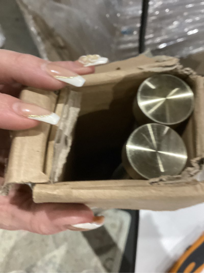 Condition photo showing As Is for 2-pack curtain rod for windows 48-84",adjustable window curtain rods with premium aluminum end cap finials and full surround brackets,3/4"(0.062feet) diameter,antique bronze drapery rods for curtains 48-84" antique bronze