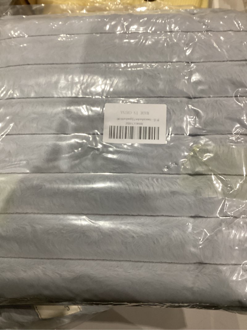 Condition photo showing New/Like New for Faux Fur Couch Cover,Non-Slip Striped Plush Sofa Cover,Rabbit Plush Couch Cover (Grey,36"x70"/3-Seater Sofa Cover)