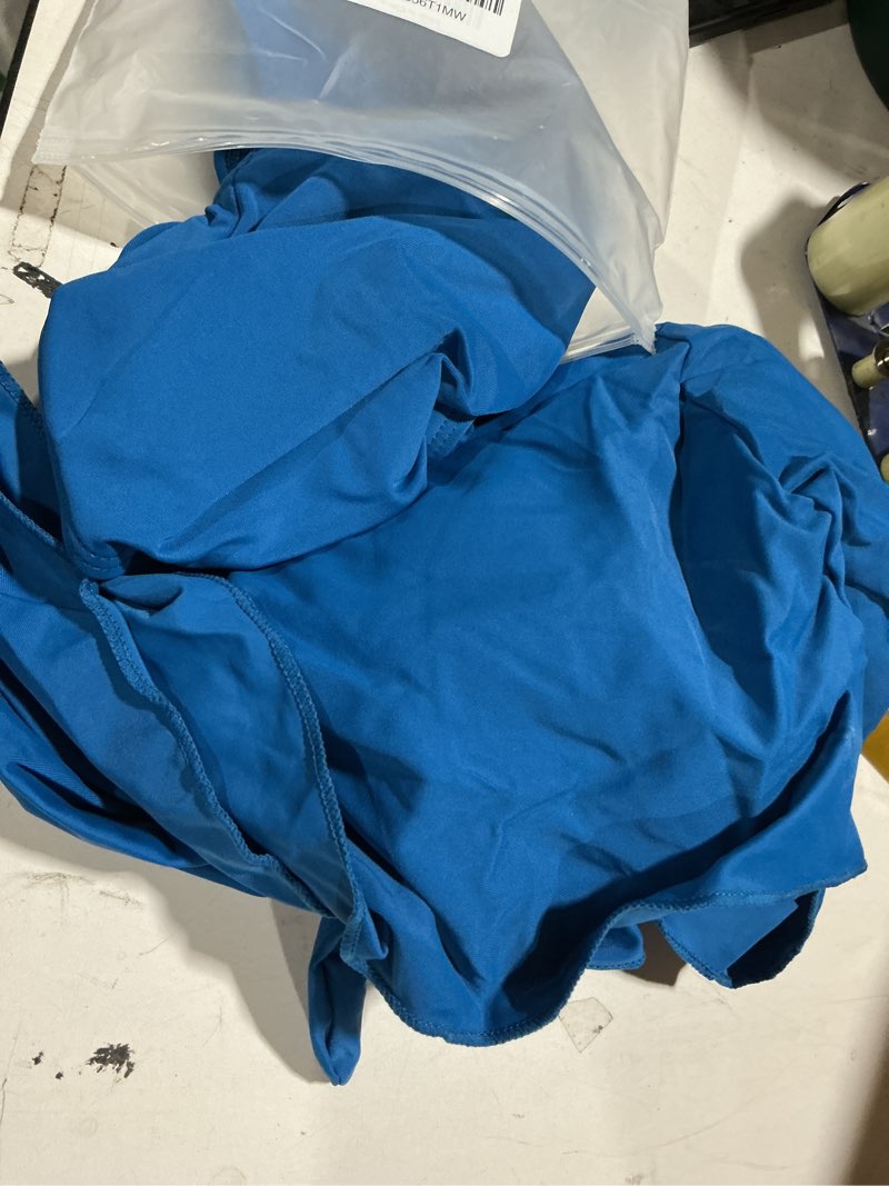 Condition photo showing Good Condition for eomenie two piece tankini swimsuits for women tummy control cutout bathing suit tie knot flowy swim dress with bottom peacock blue large