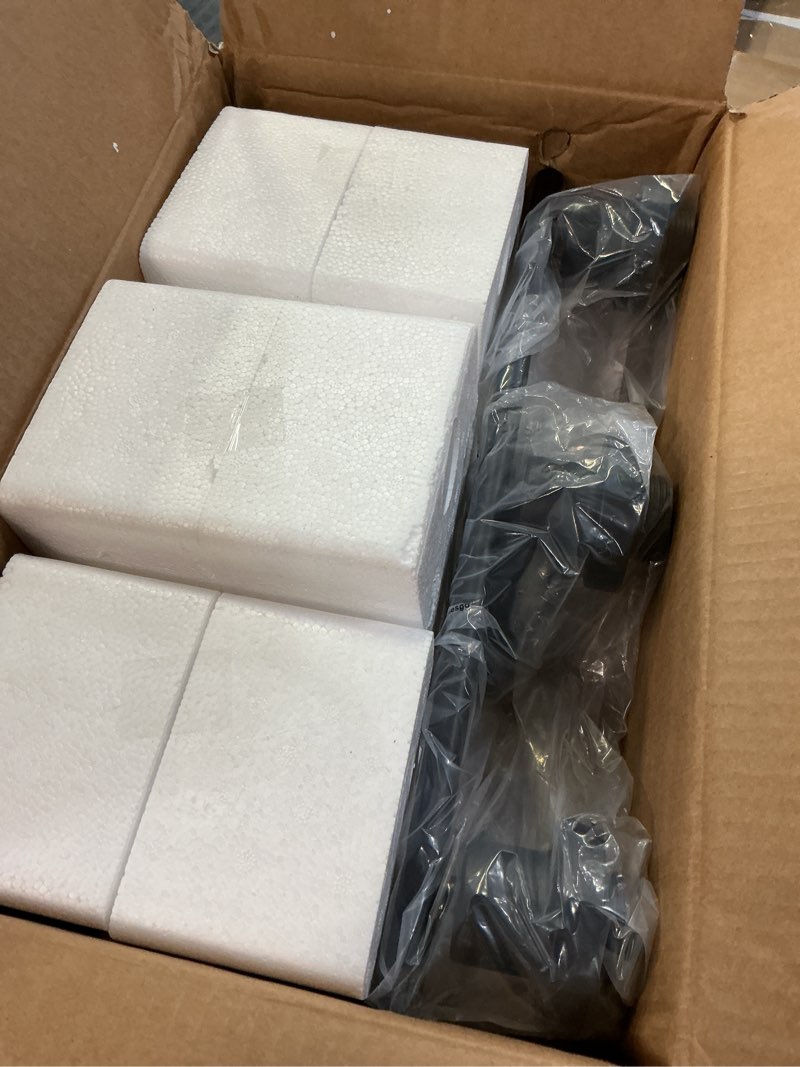 Condition photo showing Good Condition for unicozin 3 light bathroom light fixtures, modern vanity lights with milky glass shade, black wall lamp over mirror for bathroom, living room, cabinet, bedroom, e26 base black & milky white glass 3 light