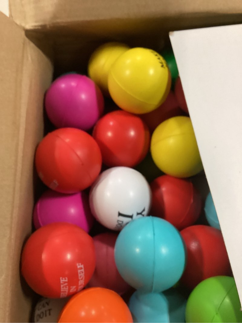 Condition photo showing Good Condition for sotiff 100 pcs stress balls bulk for adults colorful foam stress relief gift toys with motivational quotes squeeze balls for office relief employee appreciation(ten colors,inspirational) ten colors inspirational