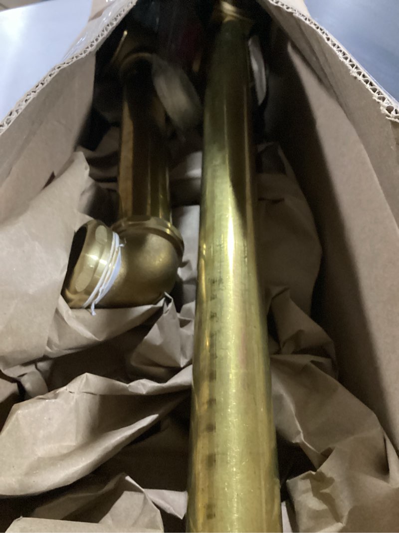 Condition photo showing Good Condition for westbrass 7931817-dc-26 22" direct connect 17 gauge brass waste and overflow with tip-toe drain trim, polished chrome