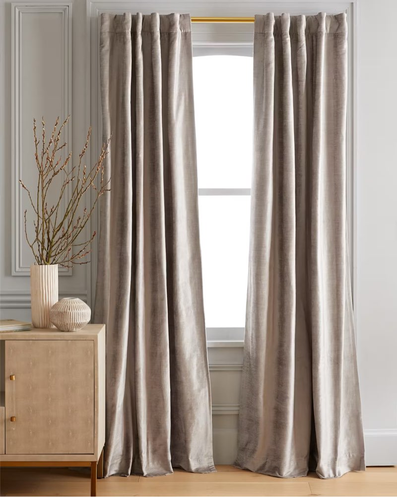 luster velvet room darkening curtain - single panel 48”x84” 