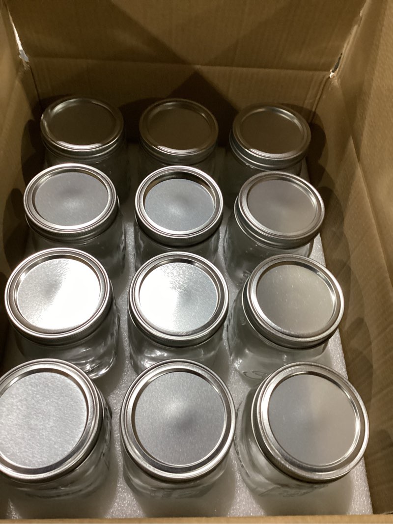 Condition photo showing New/Like New for Mason Jars 32 oz Glass Canning Jars 12 Pack Wide Mouth Mason Jar With Airtight Lids