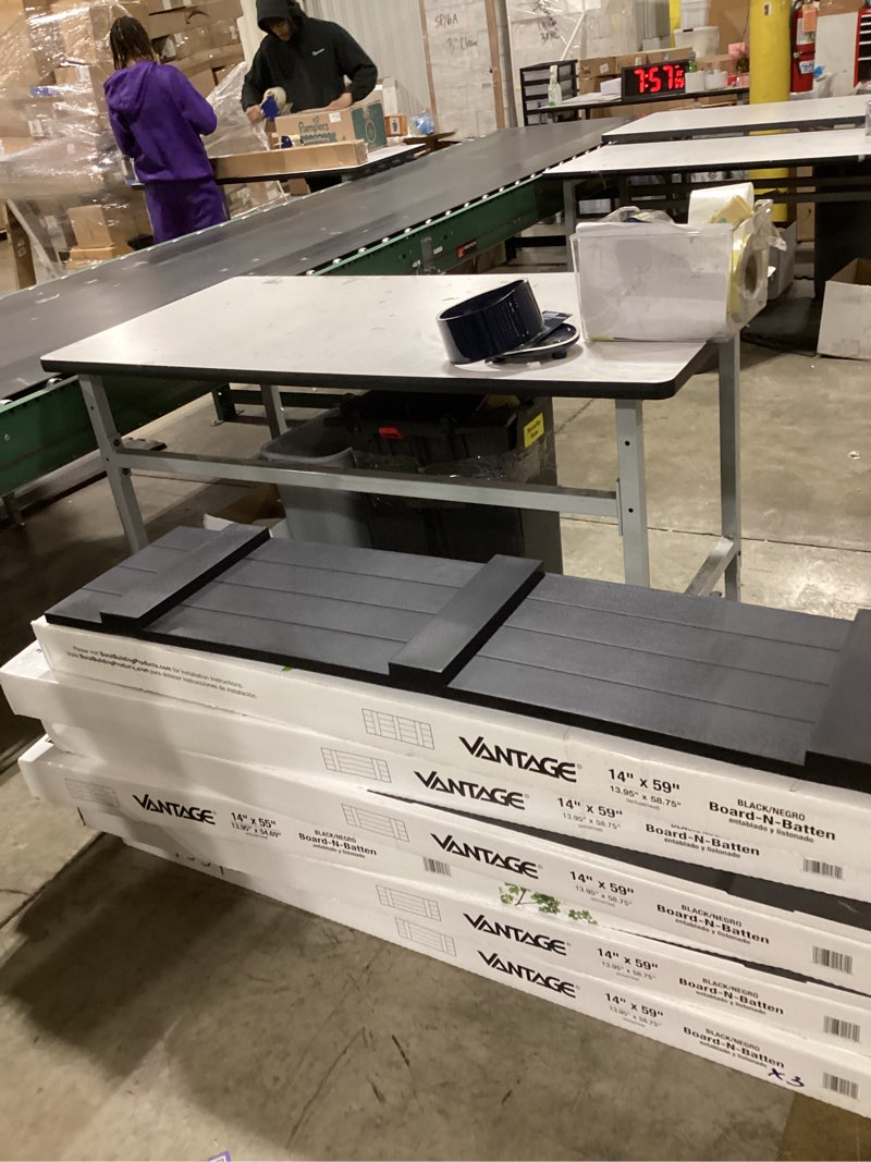 Condition photo showing Good Condition for Vantage 13.875-in W x 58.5-in H Black Board and batten Exterior Shutters ( 2 -Pack )