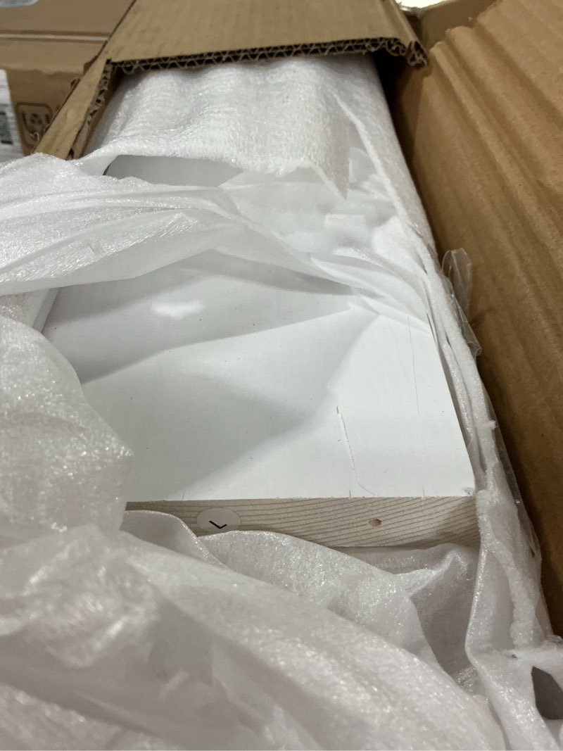 Condition photo showing Good Condition for 50" 55" 60" White Wood Bunk Bed Ladder, Lofted/Dorm/RV Bed Bunkbed Ladders with 4in Extra Wide Steps and Non-Slip Pads, Replacement Wooden Ladder for Motorhome/Camping (White, 55in /140cm) 55 inches White