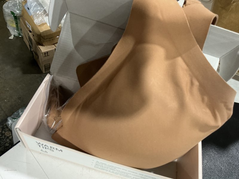 Condition photo showing Good Condition for oeak womens deep v bras wireless comfortable bra supportive no underwire bras tshirt push up bralettes plunge seamless bra medium coffee