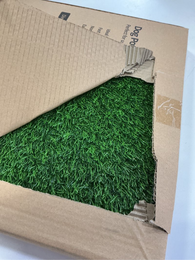 Condition photo showing Good Condition for LOOBANI Dog Grass Pad with Tray - Dog Litter Box - Indoor Potty for Apartment and Patio Training - with 2 Packs Grass Pee Pads for Replacement, 16×20 Inch Tray Potty 16*20inch