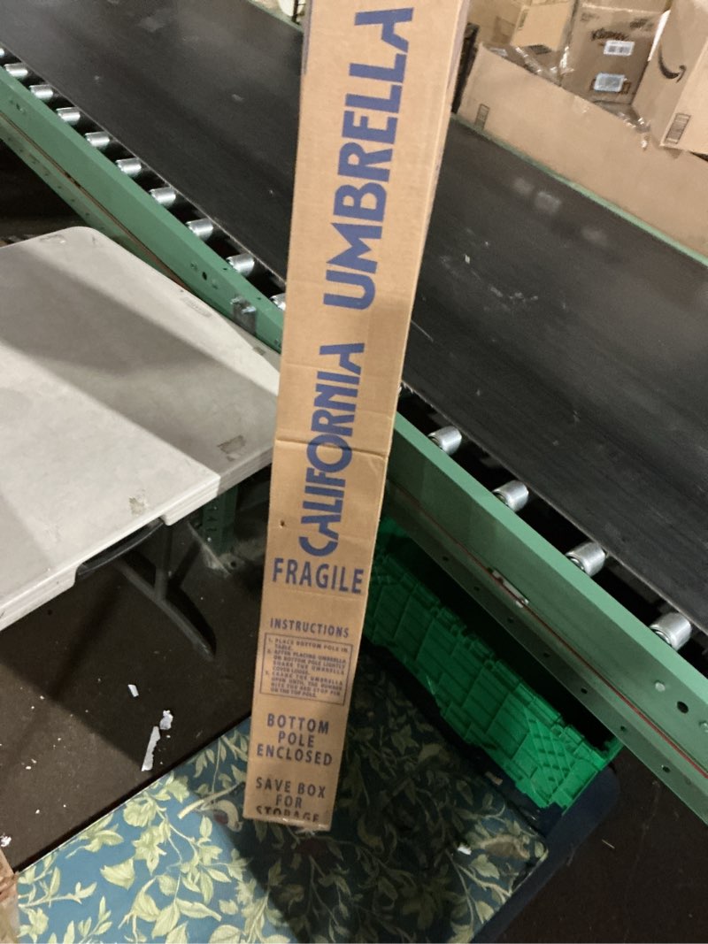 Condition photo showing Good Condition for (Similar to) California Umbrella GSPT908170-5404 9' Round Aluminum Market, Crank Lift, Push Button Tilt, White Pole, Sunbrella Natural Patio Umbrella